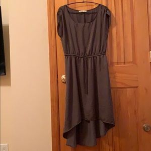 Dark green silky midi